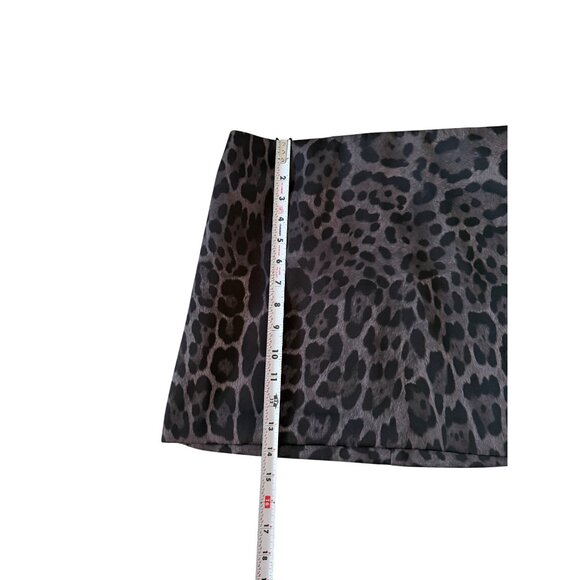 H&M Gray Leopard  Animal Print Mini Skirt Size 2 - Picture 7 of 8